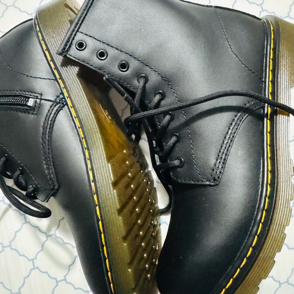 Dr. Martens Black Boots with Yellow Accents